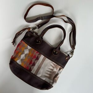 Pendleton crossbody leather tote bag